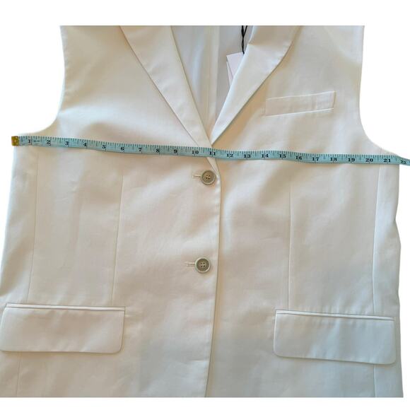 NWT Theory Boxy Oversized Vest Ivory High Twist Twill Medium Large - Picture 10 of 12